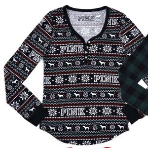 VGUC Size L PINK Holiday Thermal Shirt.